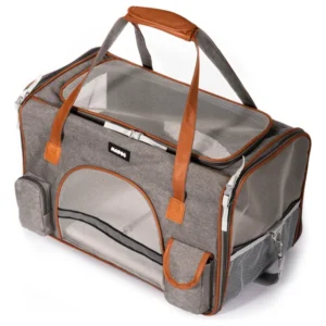 Bolsa Transporte Pet Grande Viagem Cabine Avião Madog Lux Cor Cinza-claro