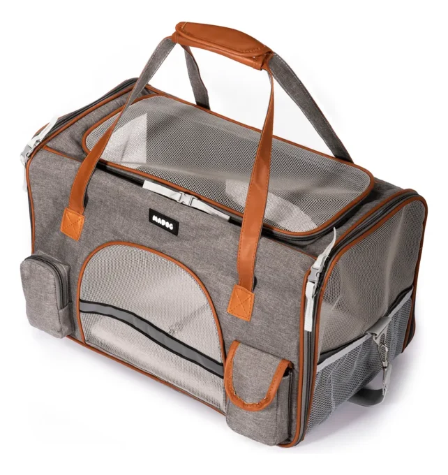 Bolsa Transporte Pet Grande Viagem Cabine Avião Madog Lux Cor Cinza-claro 1 Bolsa Transporte Pet Grande Viagem Cabine Avião Madog Lux Cor Cinza-claro
