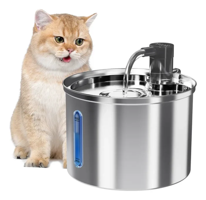 Fonte De Água De Aço Inoxidável Para Gatos E Cãe 3l Newpet 1 Fonte De Água
