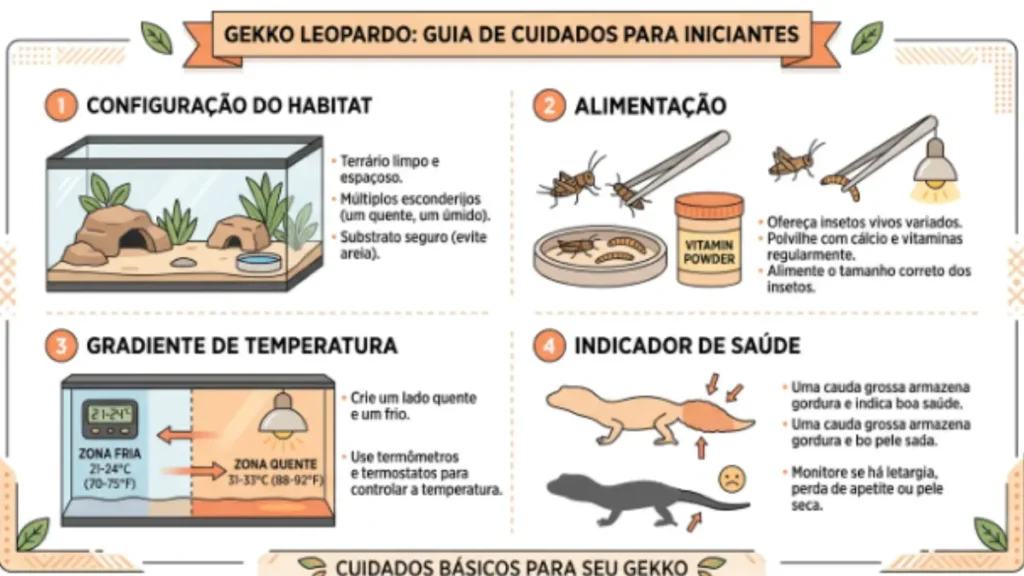 Gecko-Leopardo: Por Que Este Réptil é a Escolha Perfeita Para Quem Está Começando 3 Gecko-Leopardo