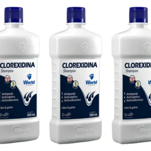 Kit 3 Shampoo Dermatite Clorexidina 500ml World