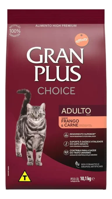 Ração Gran Plus Choice Gatos Adulto Frango E Carne 10,1kg, 1 Ração Gran Plus Choice Gatos Adulto Frango E Carne 10,1kg,