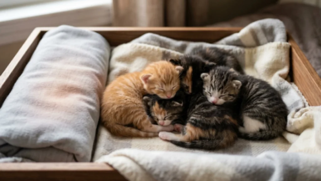 Gatos filhotes recém-nascidos e resgatados